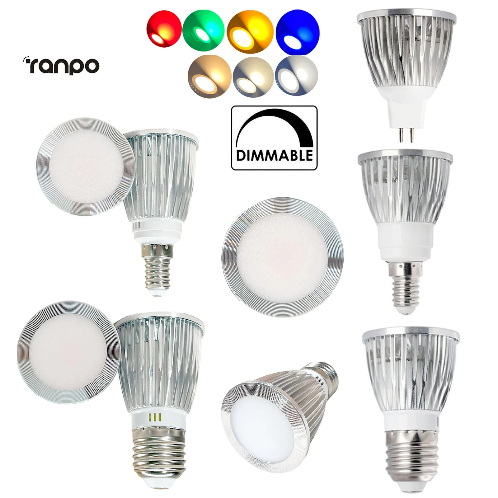 

6W 9W 12W Dimmable DC 12V LED Spotlights COB Spot Light Bulbs Bright Home Lamps GU10 GU5.3 E12 E27 E14 MR16 Aluminum Lighting