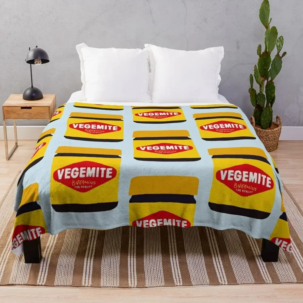 Vegemite Throw Blanket Furry Summer Beddings Nap Blankets