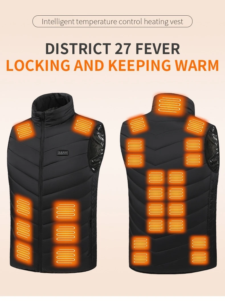 

Area Heated Vest Electric Heated Jacket Men's Women's Winter Thermal Clothing USB Heated Vest Camping Hiking