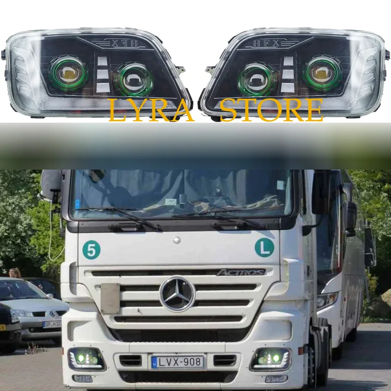 2 PCS LH AND RH LED Head Lamp Fit For Mercedes Benz Actros Mp3 Truck HeadLight 9438202161 9438202061