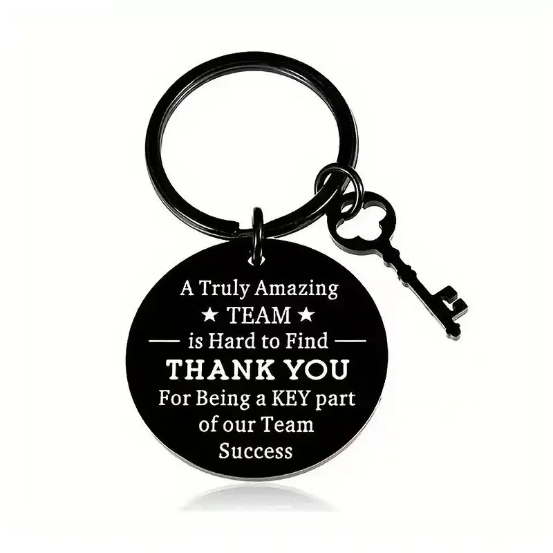 Stainless Steel Thank You Keychain Gift Inspirational Gratitude Keyring Jewelry Accessories