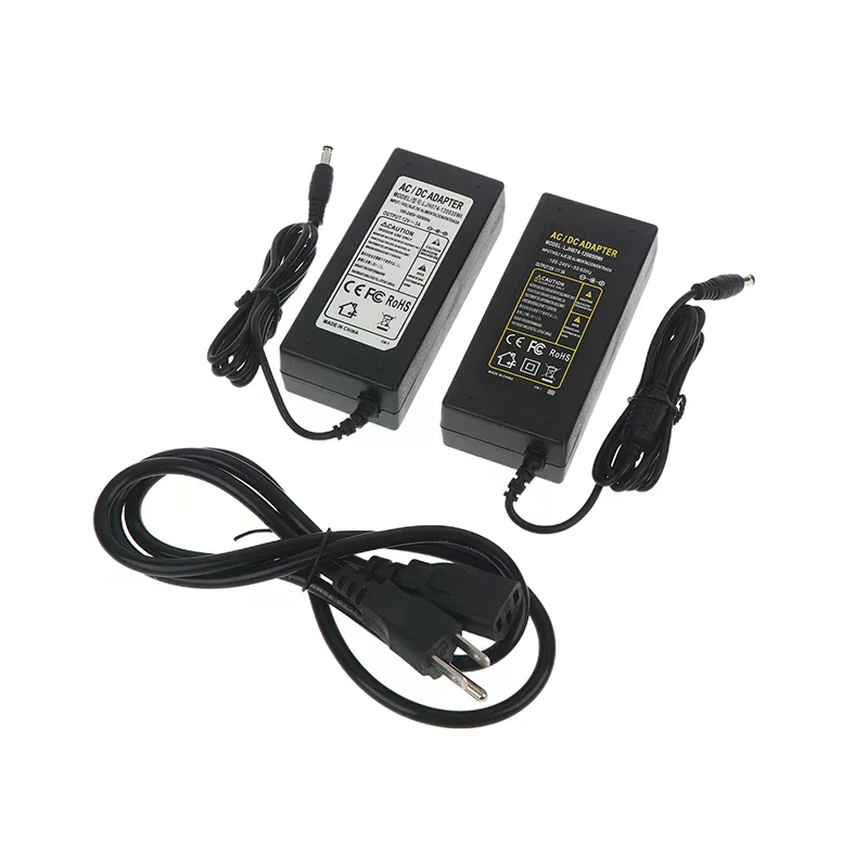 EU/US Plug DC 12V LED Power Supply Adapter, Switch Transformer for WS2811/WS2815 LED Strip Lights (1A-8A)