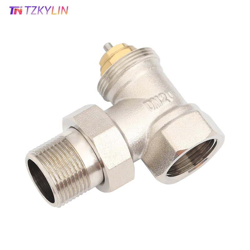 DN15/DN20/DN25 (1/2" 3/4" 1") Angle Type Brass Radiator Valve for HVAC Systems Temperature Control Valv