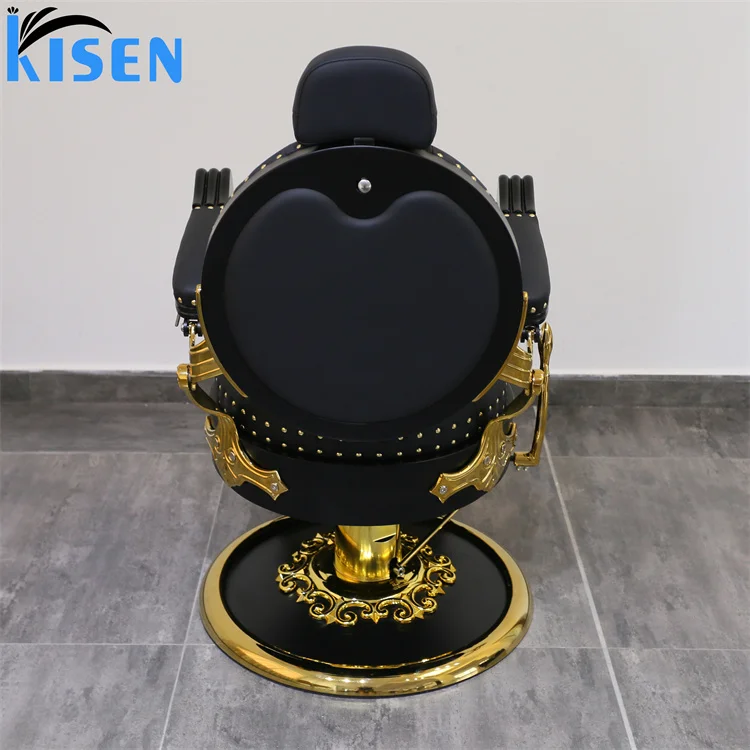 Luxury Recliner Hair Cutting Chair Beauty Barbershop Antique Salon Equipment Furniture Saloon Chairs Metal Barber Chair