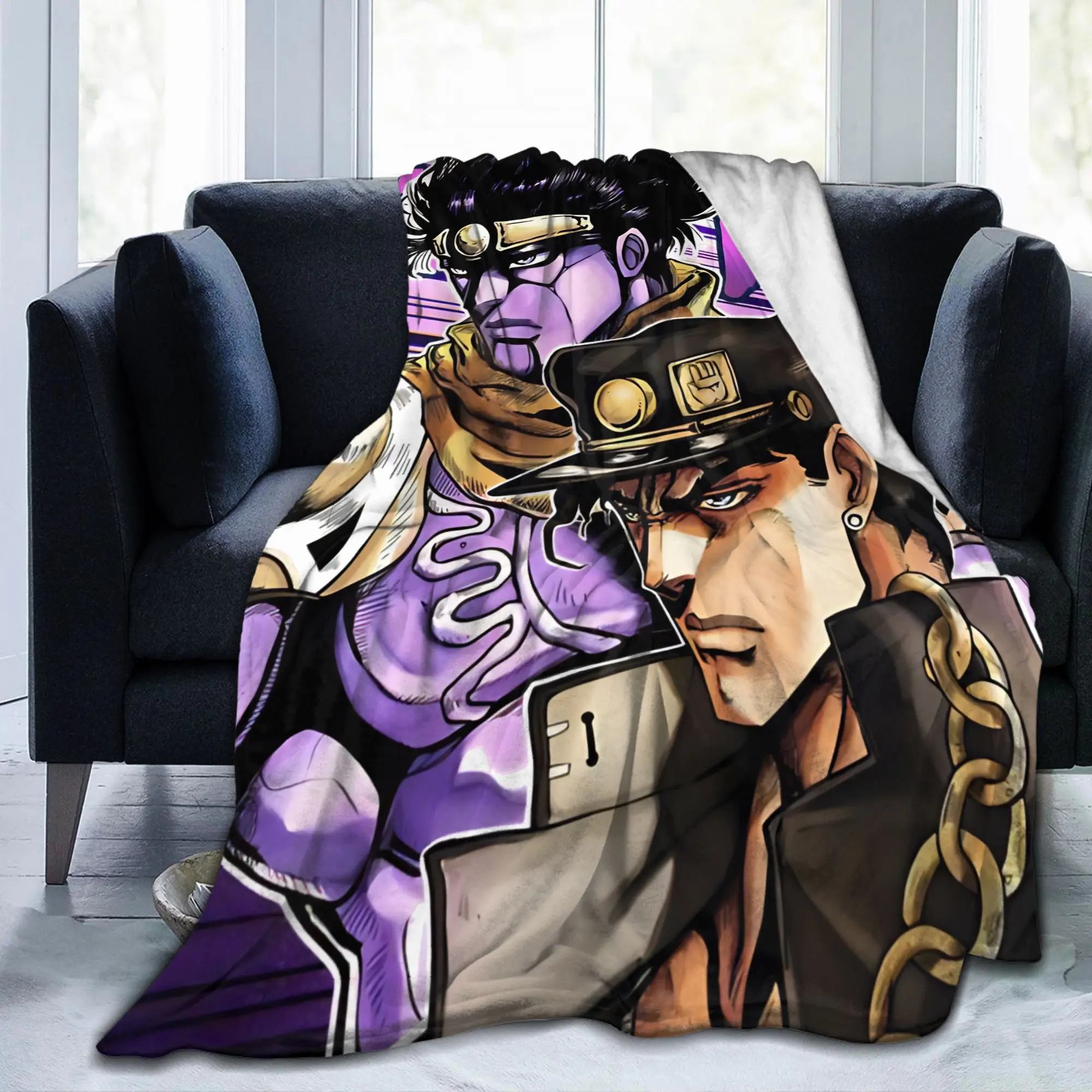 Yare Yare Daze J-JoJos Bizarre Adventure  Flannel Throw Blanket Blanket for Bed Bedroom Lightweight Bedspread