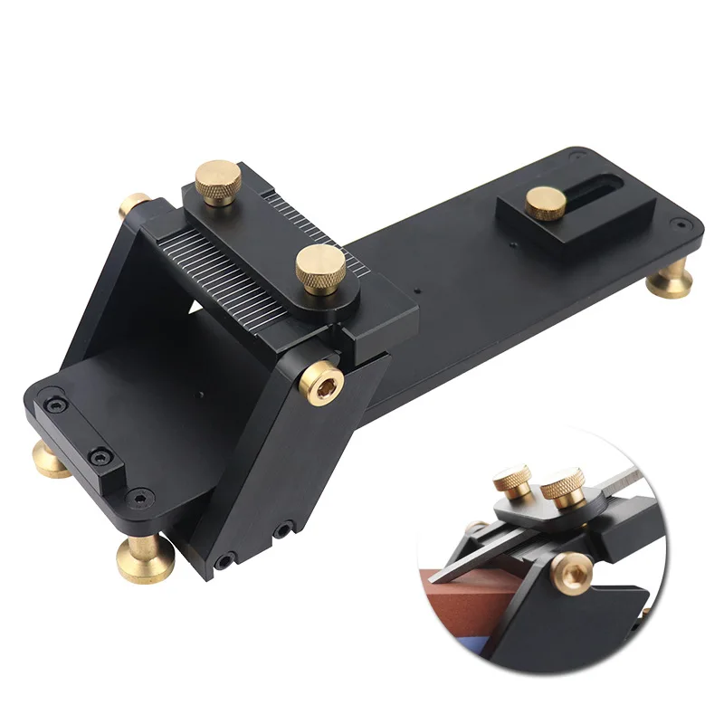 Fixed Angle Knife Sharpener Aluminum Alloy Quick Knife Sharpener Woodworking Chisel Anti-skid Ultrafine Grinding Stone Blade