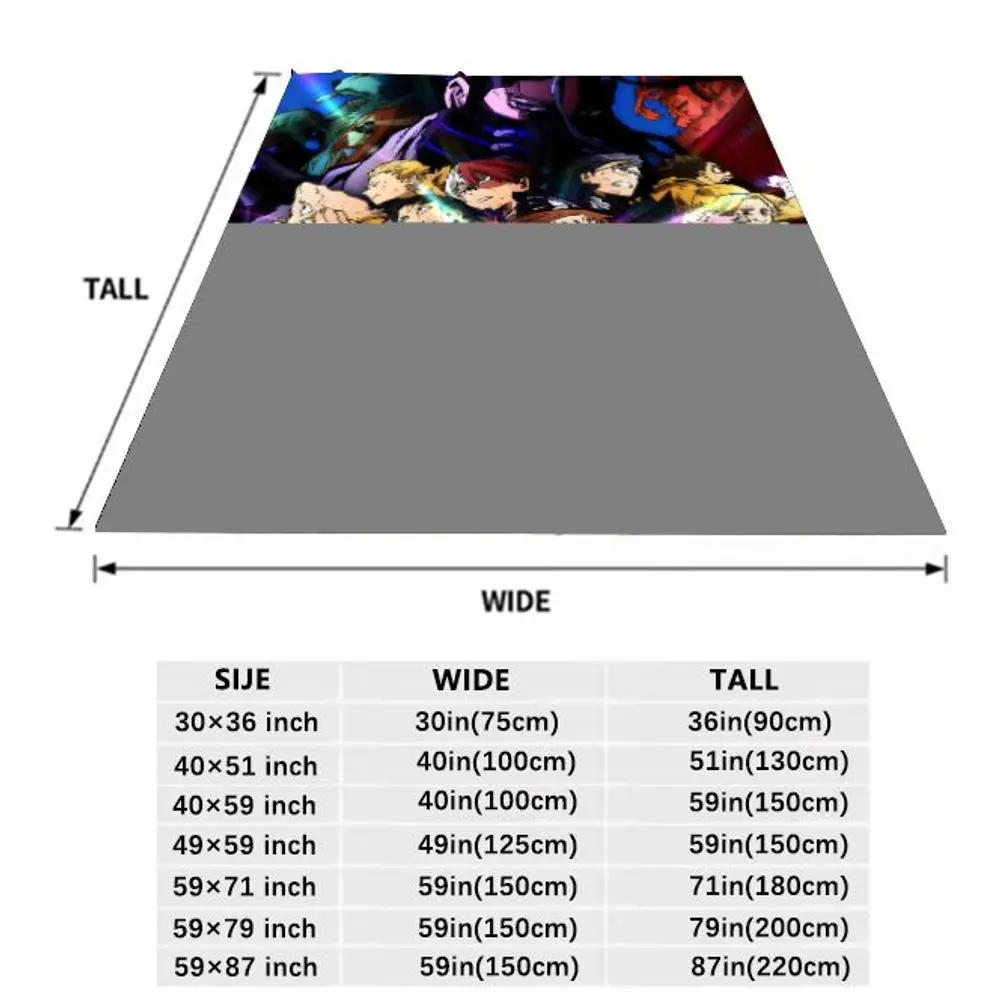 My Hero Academia: Heroes Rising Fleece Blanket - رمي ناعم ومريح لعشاق الرسوم المتحركة، يتميز بإيزوكو ميدوريا وكاتسوكي باكو