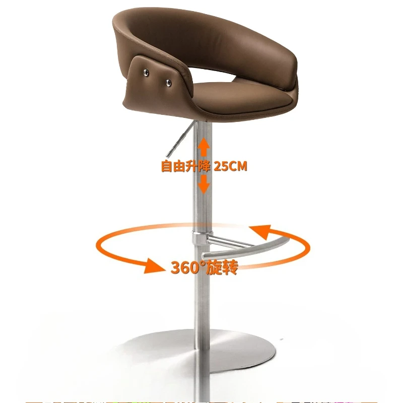 Nordic Relaxing Bar Chair Design Home Comfortable High Luxury Bar Chair Accent Elegant Taburetes Para Barra Nordic Furniture