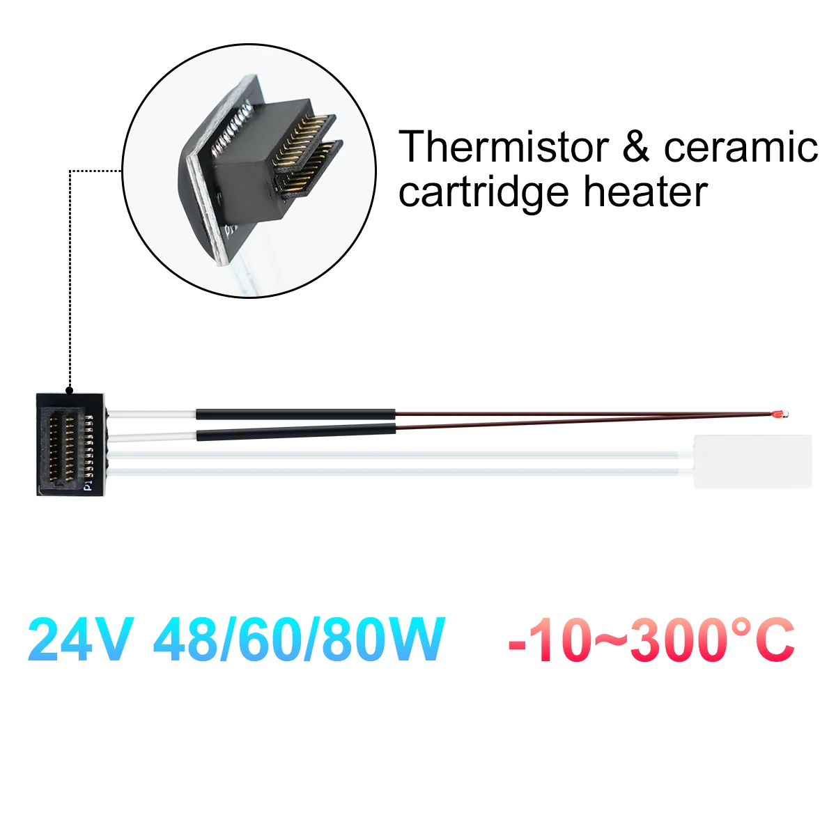 Termistor 24V 48/60/80W do Hotendu Bambu Lab A1/A1mini, do P1P/P1S/X1/X1C, ceramiczny grzejnik Hotend, termoprzewodzący silikon 3D