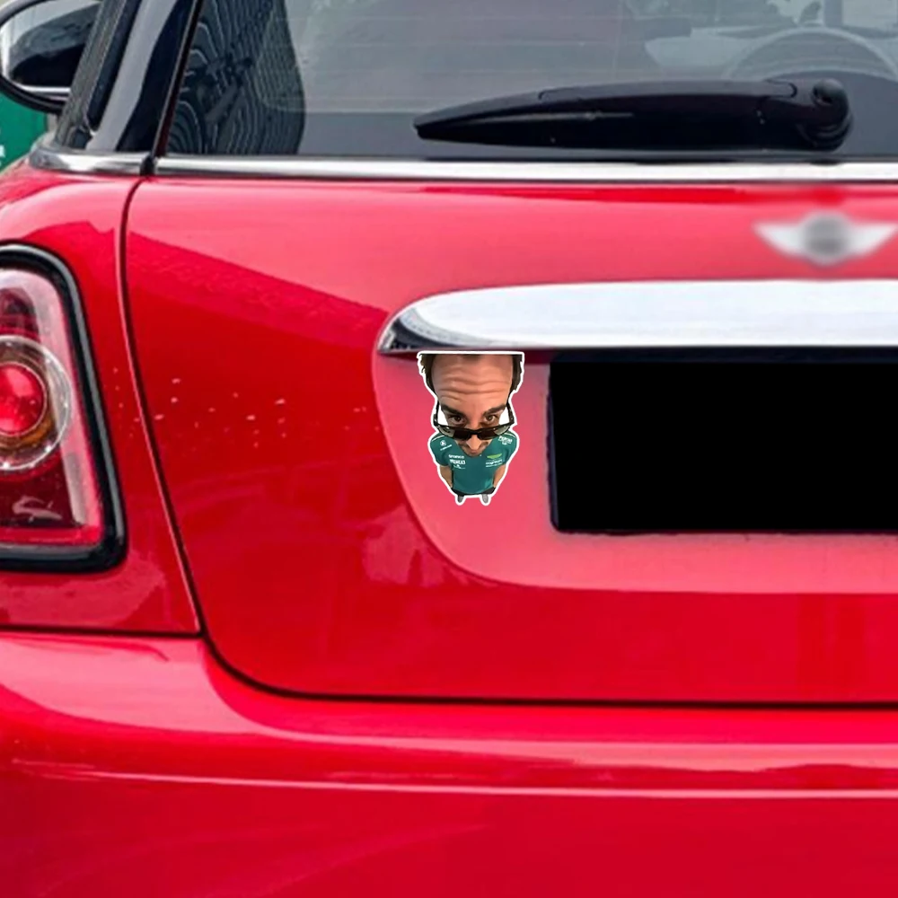 فرناندو ألونسو التصيد راسل ميمي لملصقات السيارات والدراجات النارية، وملصقات الكمبيوتر المحمول، والملصقات العاكسة الفنية #5