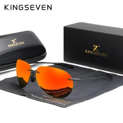 KINGSEVEN DESIGN Men's Classic Pilot Sunglasses Polarized Sun Glasses For Men Driving Mirror Lens UV400 Protection Oculos N7027