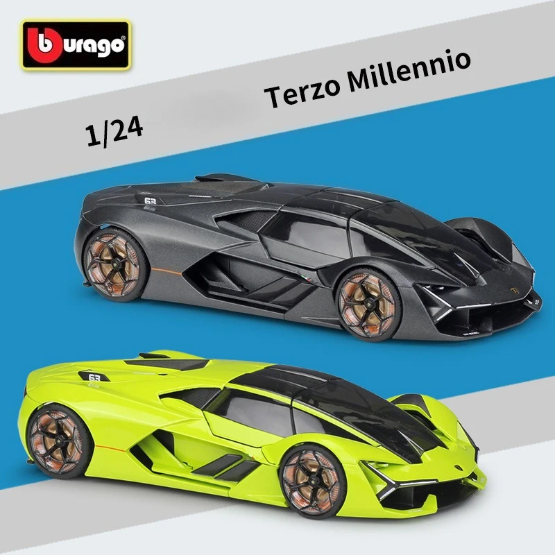 

Коллекционная модель автомобиля Bburago 1:24 Terzo Millennio, спортивный автомобиль, имитация, литой сплав, игрушка, подарок