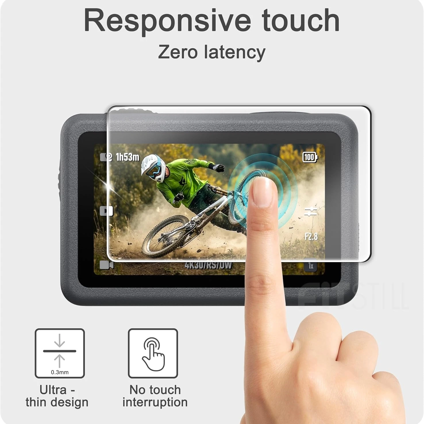 Tempered Glass Screen Lens Protector for DJI Action 6 Anti-Scratch 9H Anti-Fingerprint HD Clear Bubble-Free Easy Install