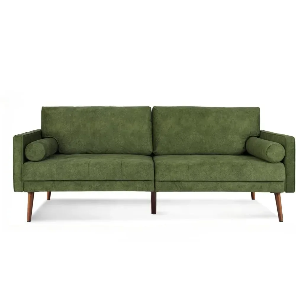 Mid Century Sofa Couch 73 inch 3-Seater Sofa with Comfy Tufted Back Cushions Luxurious and Comfortable Sofa