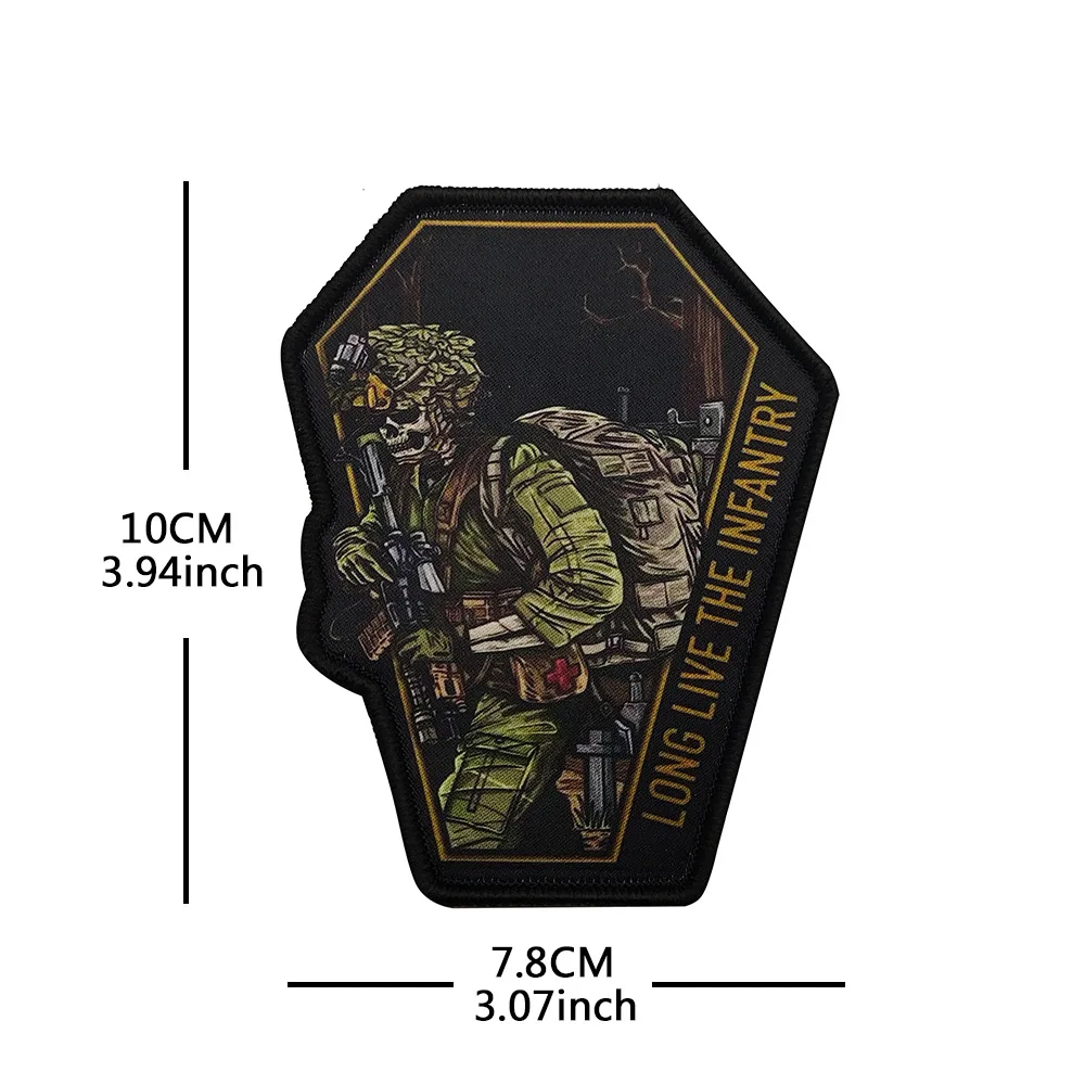 حي طويل المشاة بقع شارة العسكرية المطرزة العسكرية المتحمسين على ظهره ملصق DIY بها بنفسك لوازم خياطة الملابس