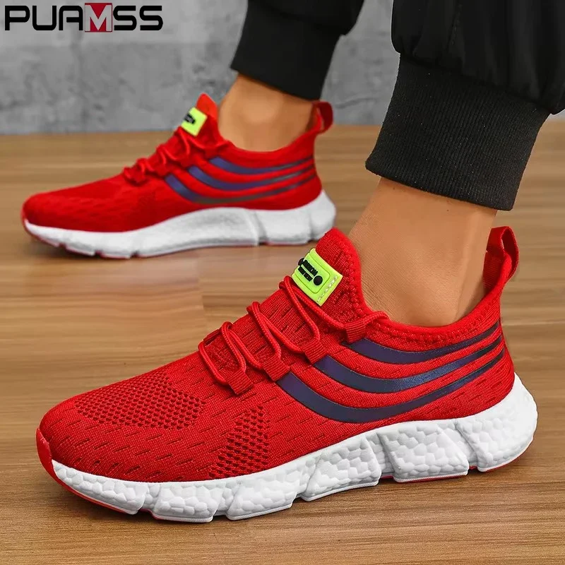 

PUAMSS Men Casual Sports Shoes Breathable Lightweight Sneakers Anti-slip Outdoor Running Walking Tenis Athletic Jogging Shoes