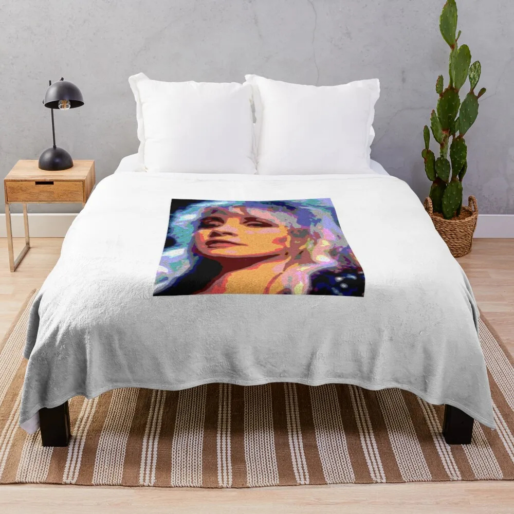 Stevie Nicks fleetwood mac popart drawing Throw Blanket Decoratives Large Loose Blankets