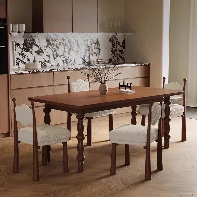 

French Vintage Solid Wood Dining Table American Luxury Modern Simple Dining Table Restaurant Home Furniture Mesa Comedor FYDT