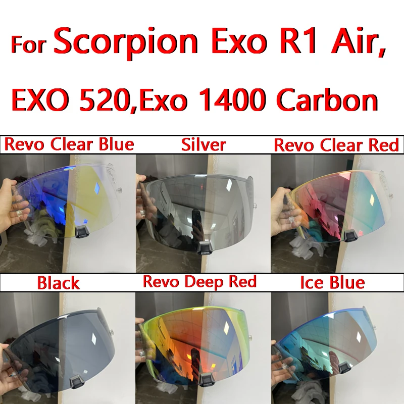 

For Scorpion Exo 1400 Carbon, R1 Air EXO 520 Motorcycle Helmet Visor Lens Fits the following helmets with the KDF-16-1 Mechanism