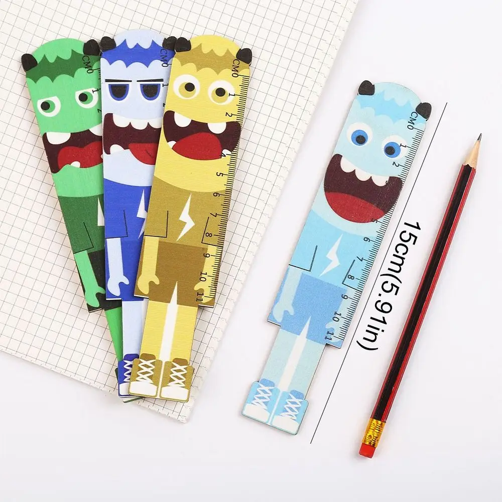 Hammer Wrench Cute Wood Tools Ruler Creative Funny 15CM Straight Ruler Cartoon Novetly Student Straight Ruler