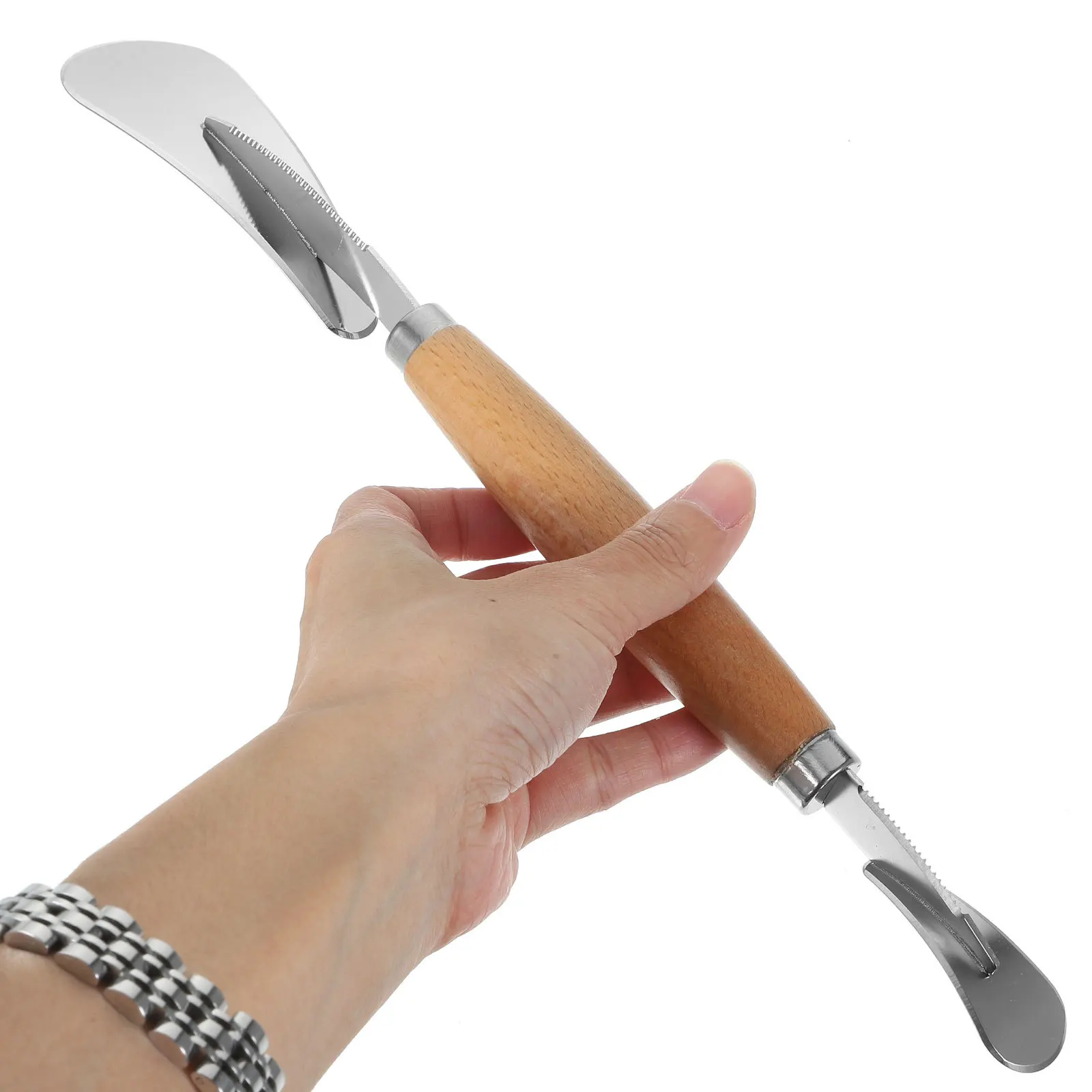 

Grapefruit Peeler Fruit Opener Double-Ended Kitchen Gadget Wooden Handle Citrus Peeling Tool Household Orange Peeler