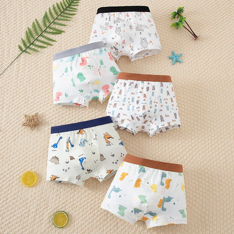 5-Piece Set Of Children's Flat Bottomed Pants For All Seasons Fashionable Casual Elastic Comfortable And Home Four CorneredPants