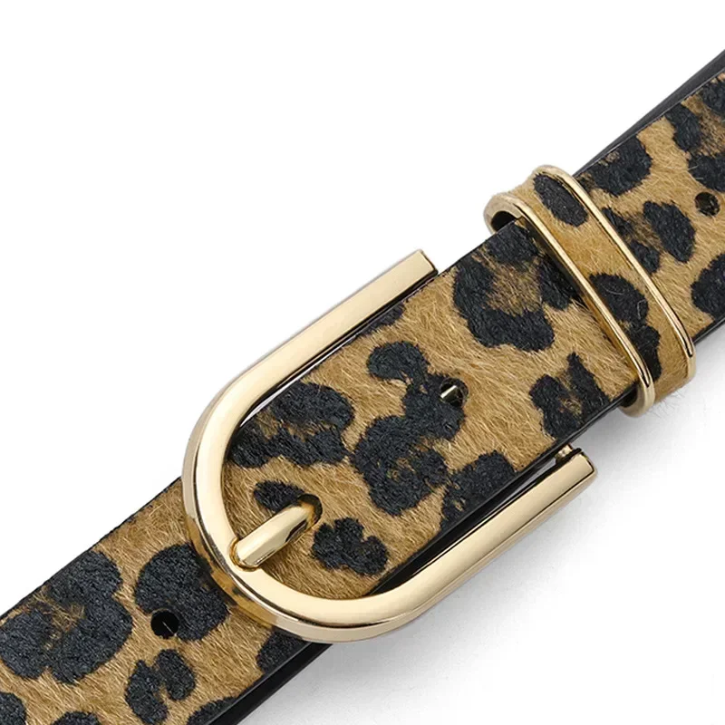 Women Belt Boho Style PU Leopard Print Fashion Luxury Pin Buckle Leather Belt Waistband Dress Coat Jeans Clothes Decorative Belt