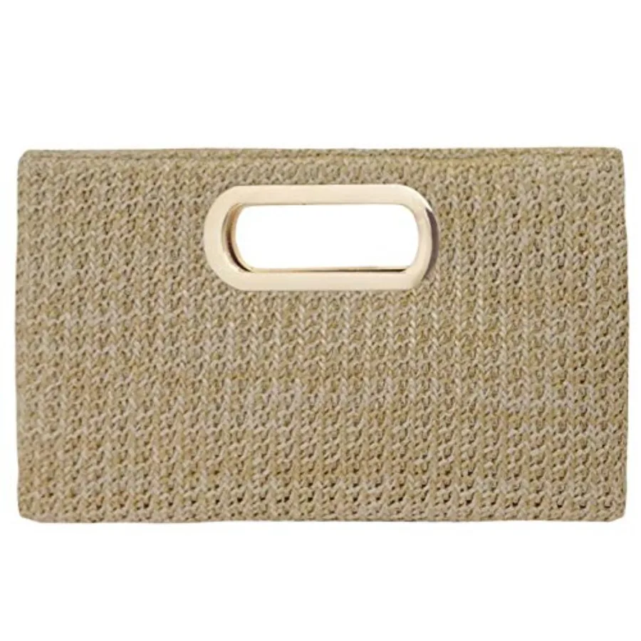 Top Handle Straw Clutch