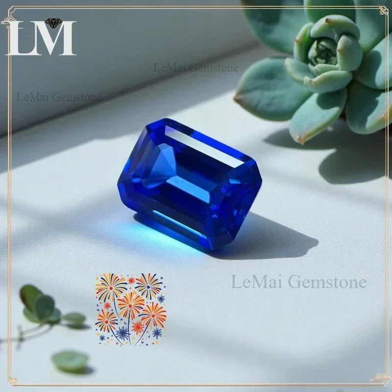 

A+Emeralds Cut Lab Grown Cobalt Spinel VVS1 Loose Gemstone For DIY Charms Jewelry Making