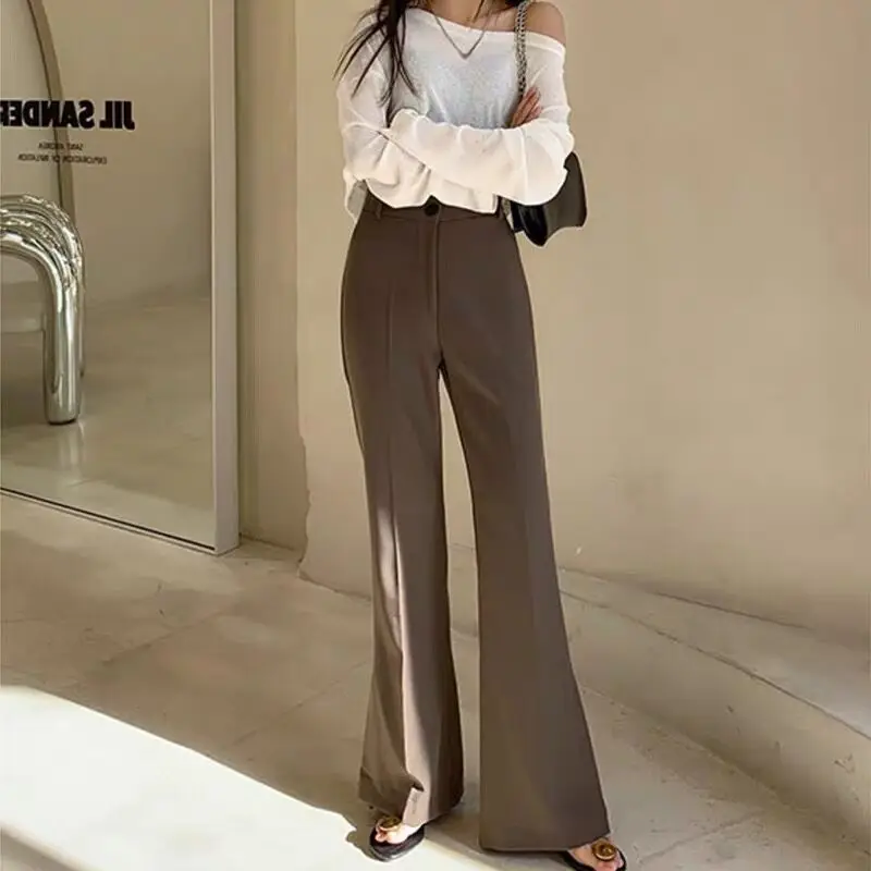 

Draped Split Suit Flare Long Pants Women Summer Autumn Streetwear Trousers Chic Sexy Club Bar Disco Clothing Y2K New Fashion