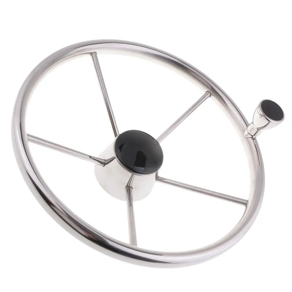 

Boat Stainless Steel Steering Wheel 5 Spoke 13-1/2" for 3/4" Tapered Shaft