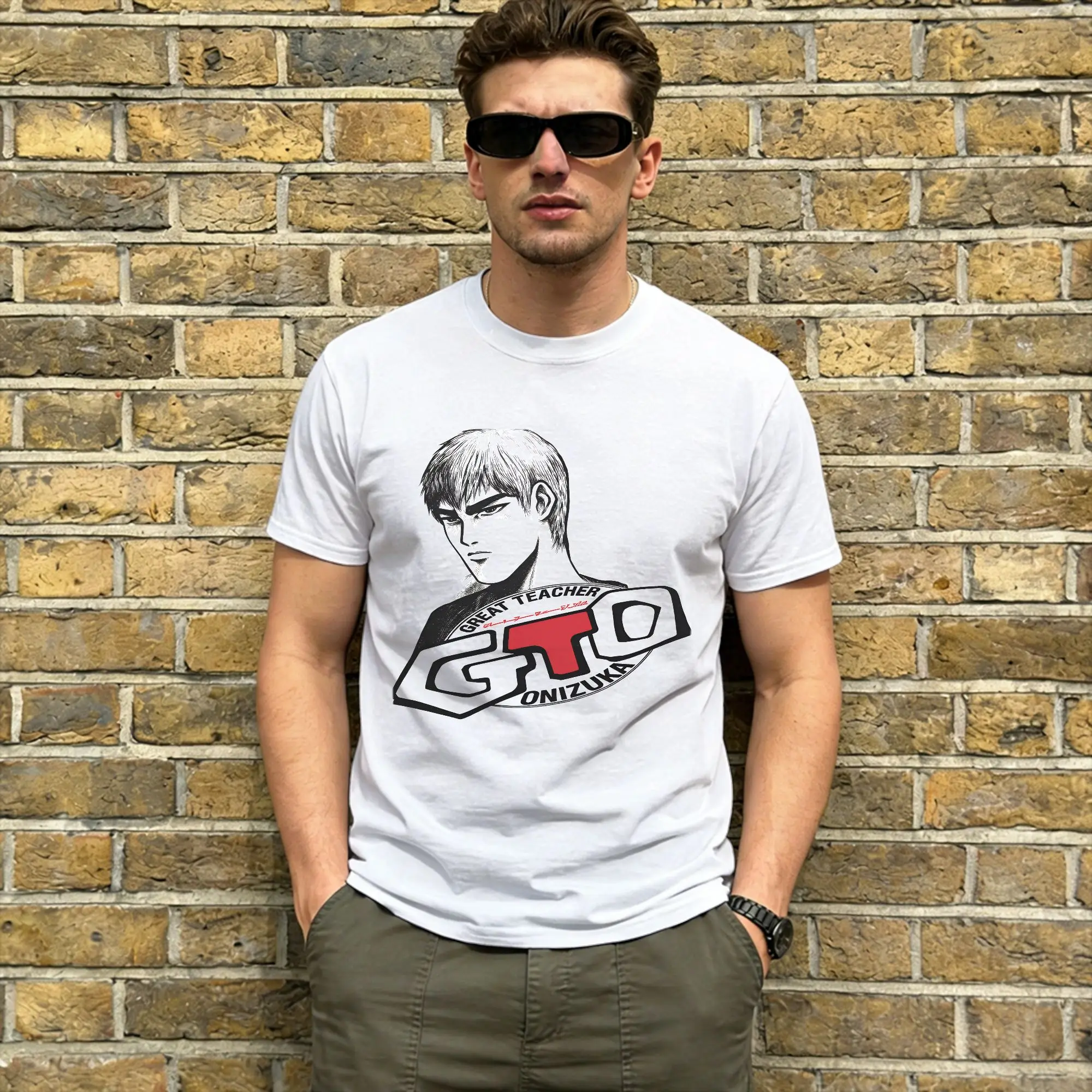 Anime Great Teacher Onizuka T Shirt Summer  Cotton T-Shirts For Male Leisure Casual Tee Shirt Short-Sleeve Vintage Tops