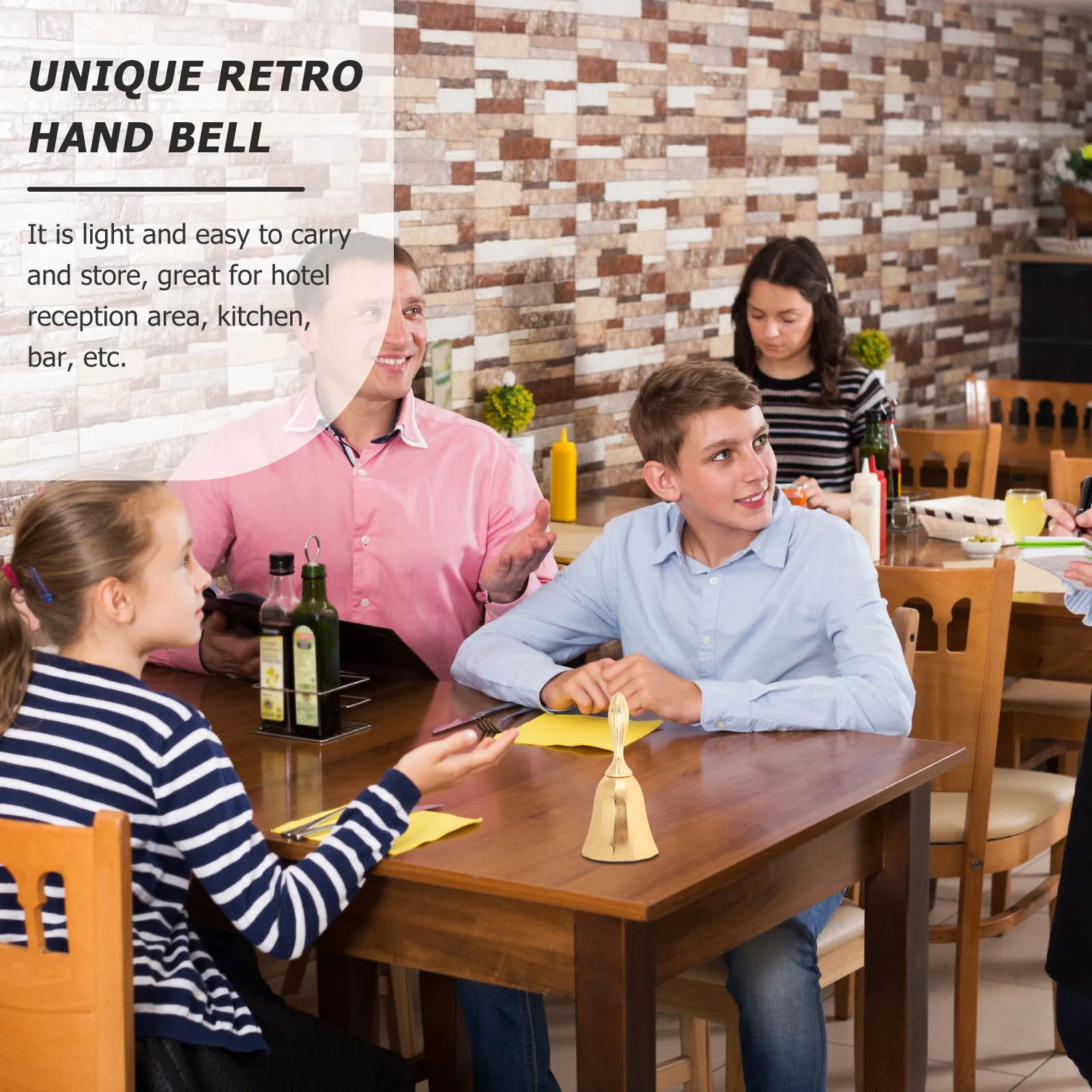 

Metal Restaurant Call Bell Classic Vintage Handbell for Bar Hotel Desktop Decorative Table Bell Bells for Crafts