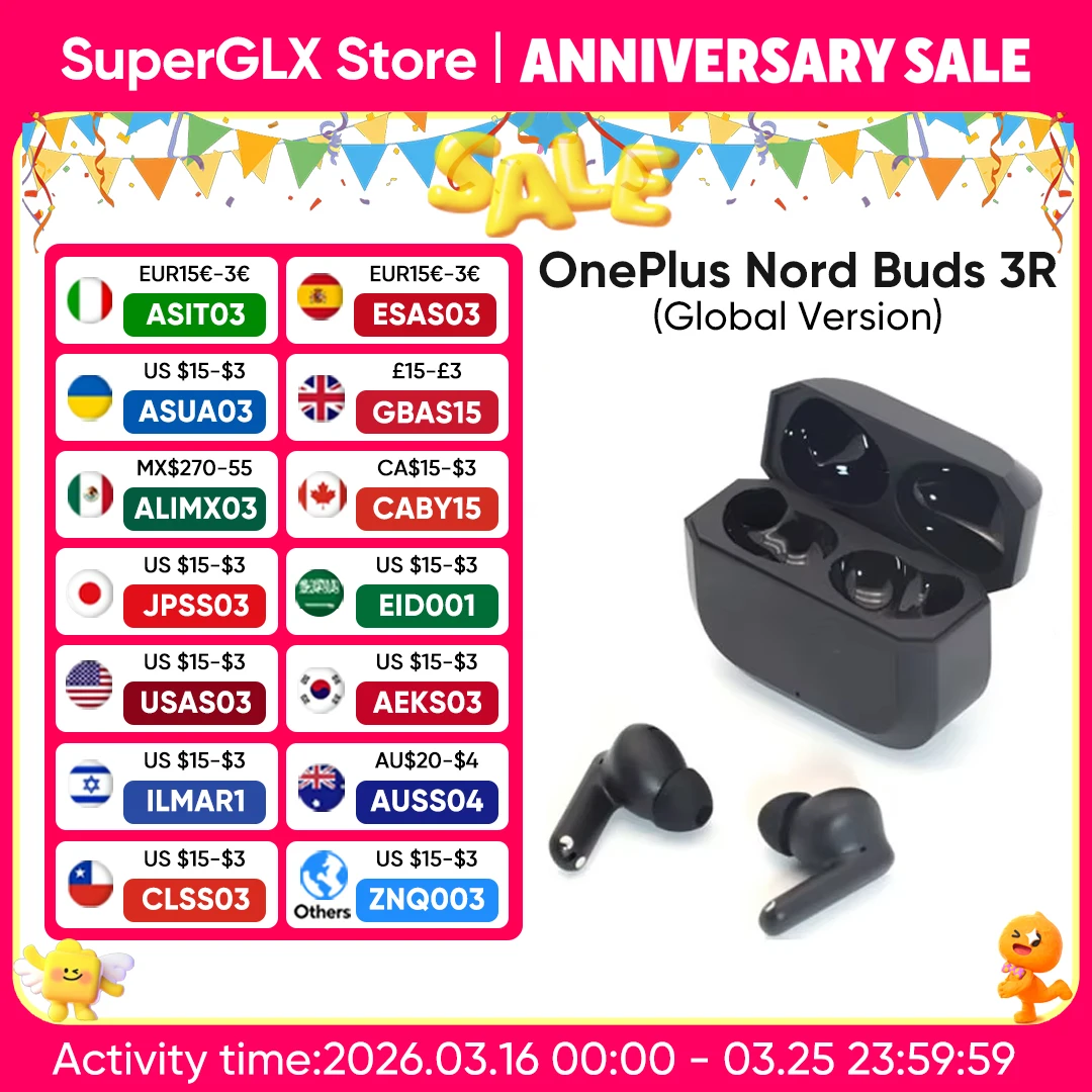 Globale Version OnePlus Nord Buds 3R TWS Kopfhörer Bluetooth 5.4 47ms Niedrige Latenz OnePlus 3D Audio 12,4mm Titanisierte Treiber IP55