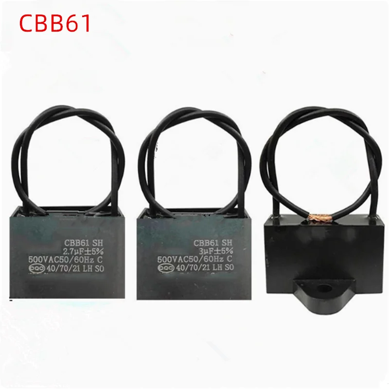 2PCS CBB61 Electric Fan Start Capacitor 1.2/1.5/1.8/2.5/2.7/3/4/5UF Range Hood Ceiling Fan 450V/500V