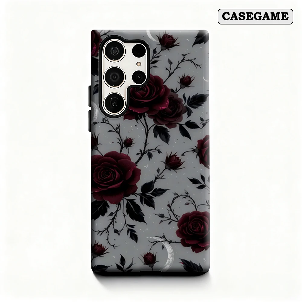 

Чехол для телефона Moonlit Roses для Samsung Galaxy S25 Ultra S24 S23 Ultra Plus, противоударная двухслойная задняя крышка