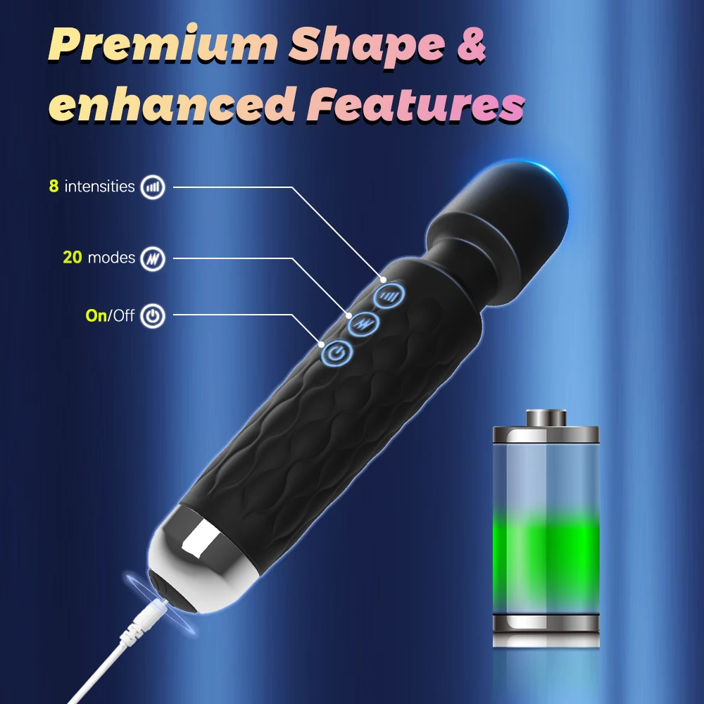 Powerful Vibrator Women's Magic Wand USB Rechargeable Waterproof Massager Clitoral G-Spot Vibrator Sex Toy Suitable for Adults - Image 4