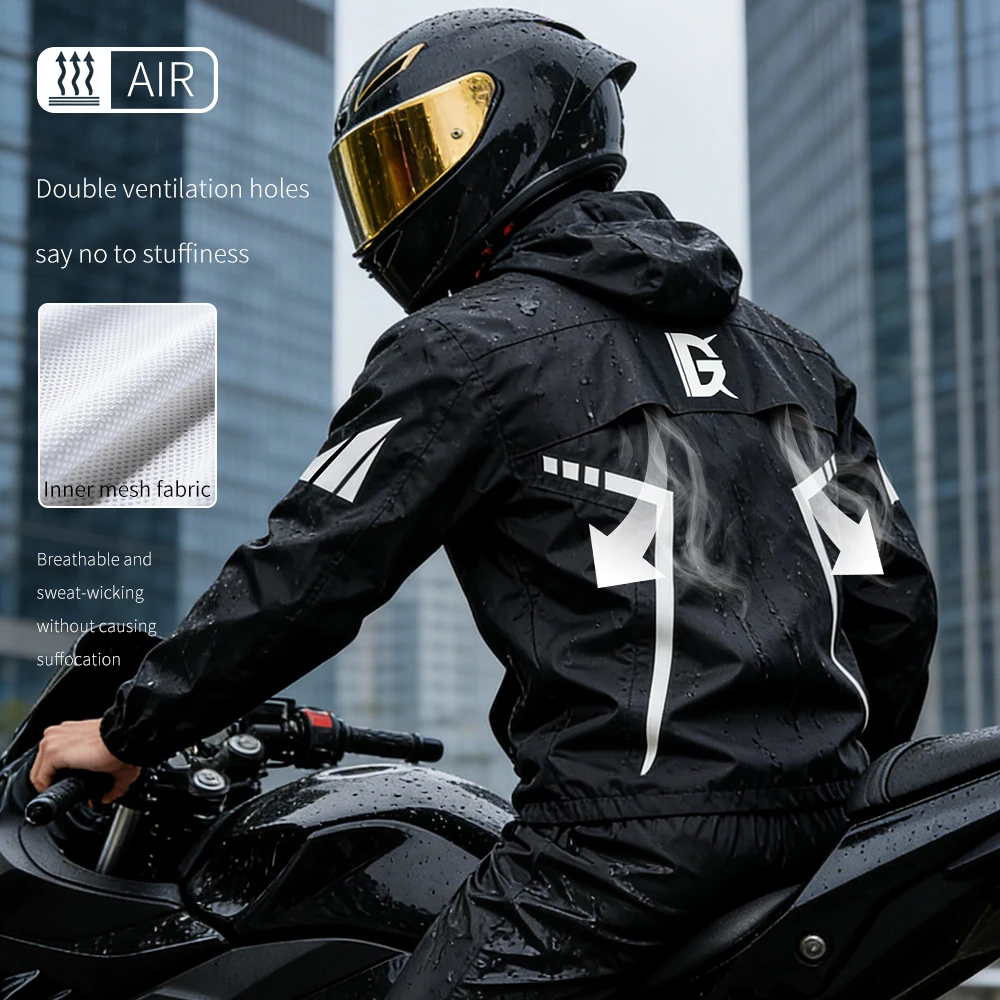 Motorcycle Gear Rain - Wodoodporny zestaw odzieży przeciwdeszczowej na motocykl,