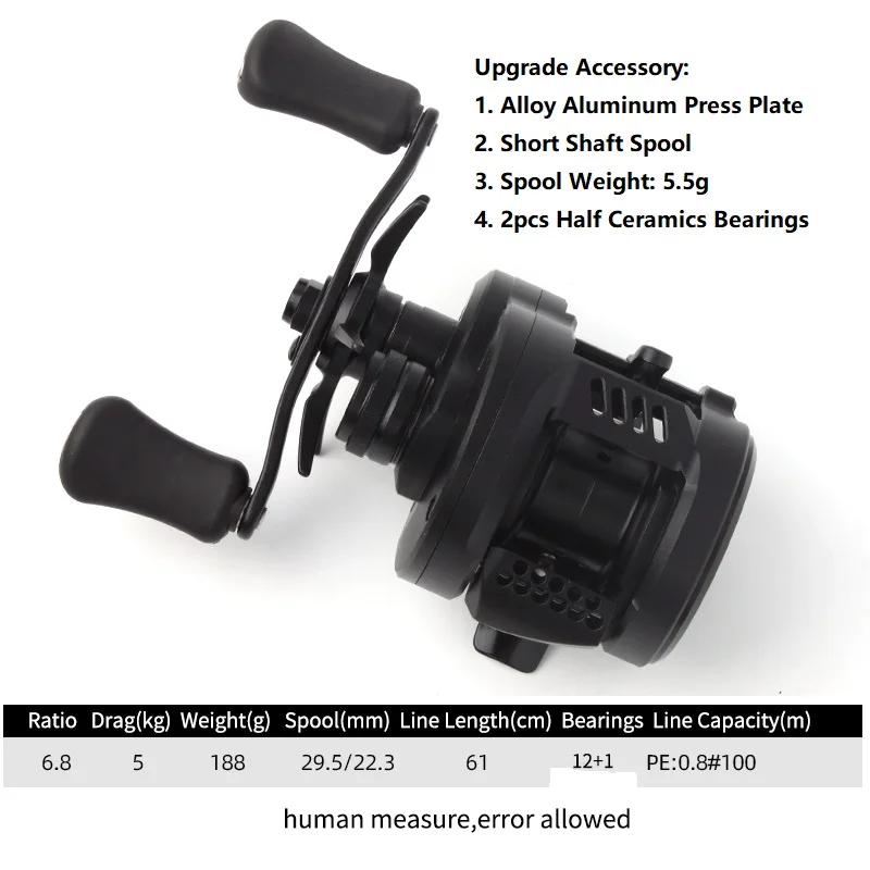 RUKE Fishing Reel Cast Drums Wheel DK100/DK150/DK200 Drag 5/7/15kg Casting  Reels 12+1BB Aluminum Alloy Handle With Rubber Knobs - AliExpress 18