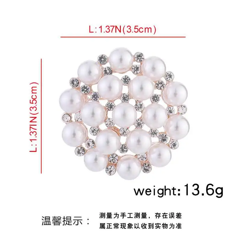 DIEZI Korean Gold Color Flower Brooches for Women Party Luxury Fashion Rhinestone Pearl Brooch Pins Wedding Jewelry Accessories