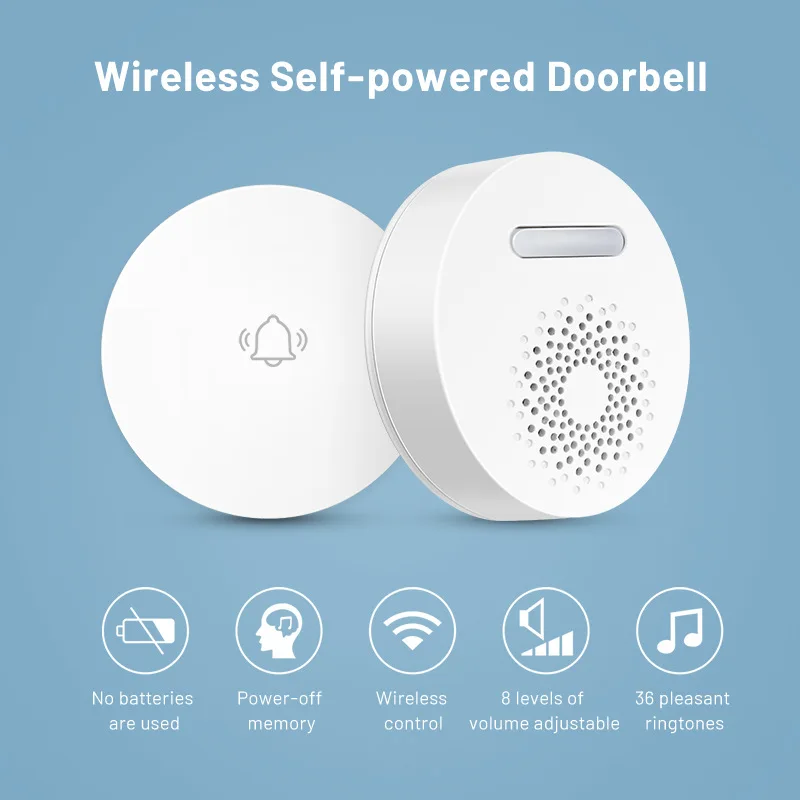 

433Hz Self-Powered Generating Wireless Doorbell Home Intelligent Long-Distance Doorbell Elderly Caller