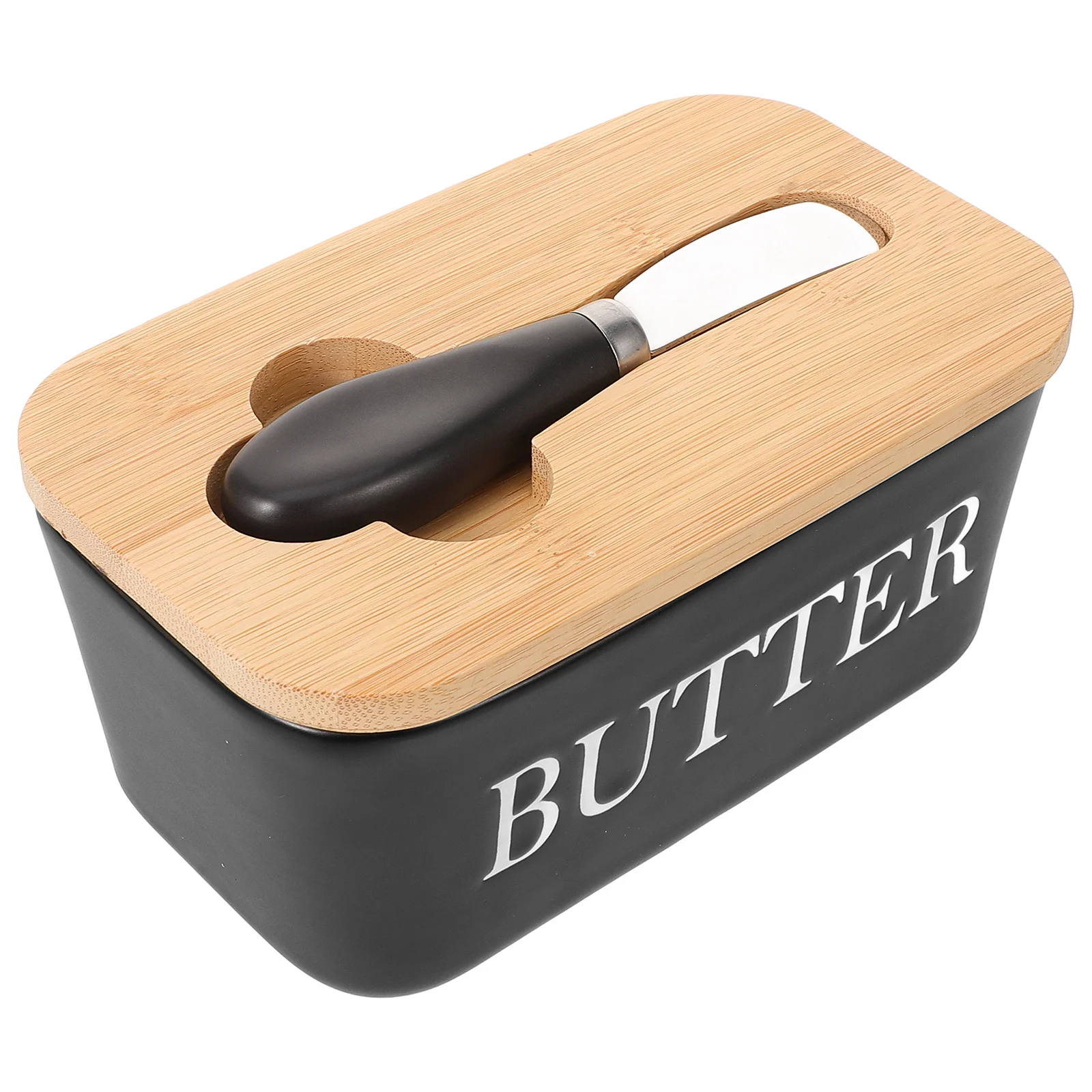 

1 set 1 Set Kitchen Butter Dish With Lid Smooth Stainless Steel Ceramic Butter Storage Holder For Home Party Restaurant Use