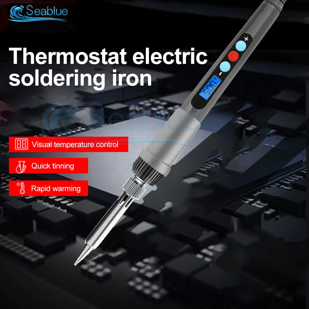 Imagem -06 - Ferro de Solda Elétrico Kit Temperatura Ajustável Digital Display Ferramentas Eletrônicas de Reparação de Solda com Pontas de Ferro de Estanho de Solda 60w