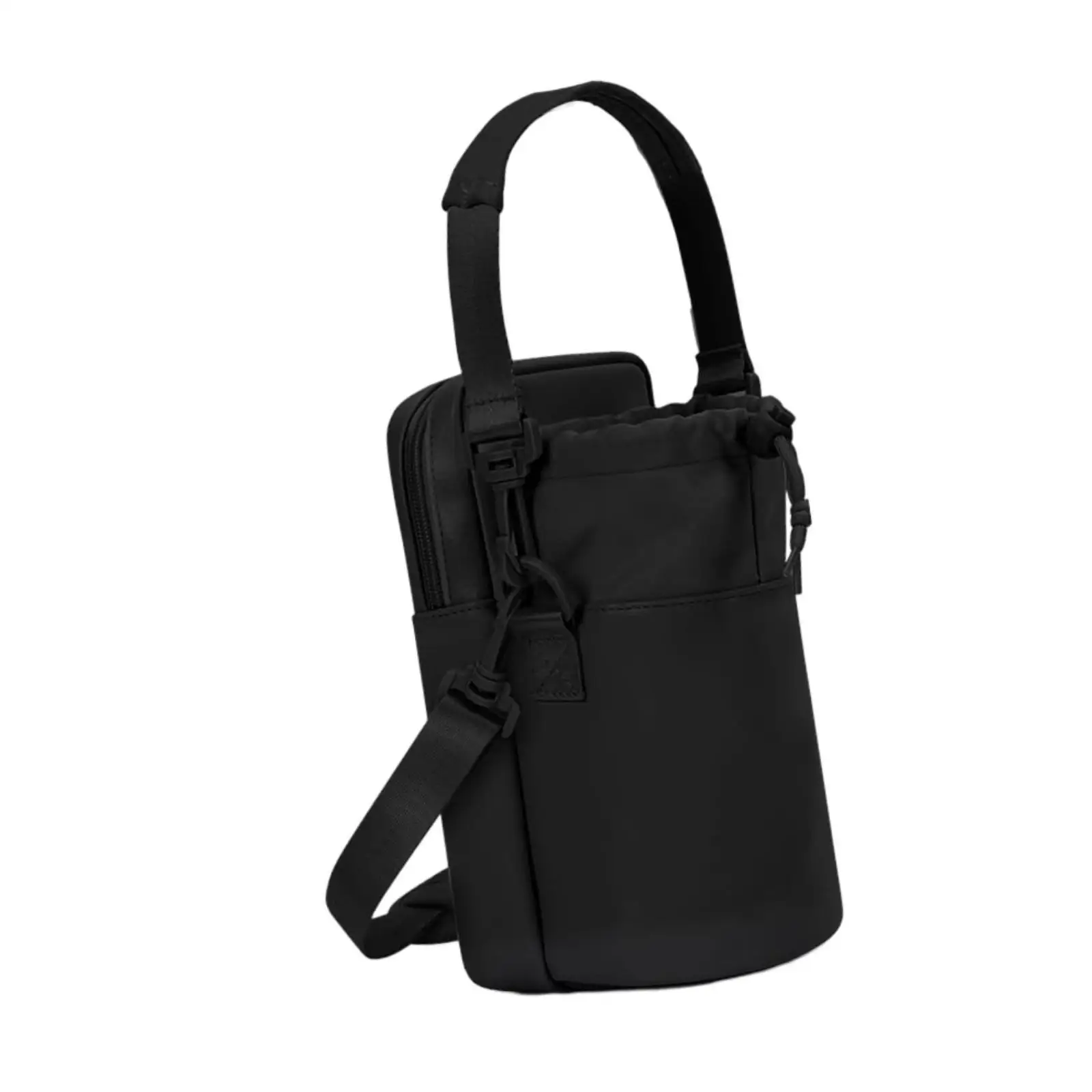 Water Bottle Carrier Bag Shoulder Strap Camping Daily Use with Phone Pocket