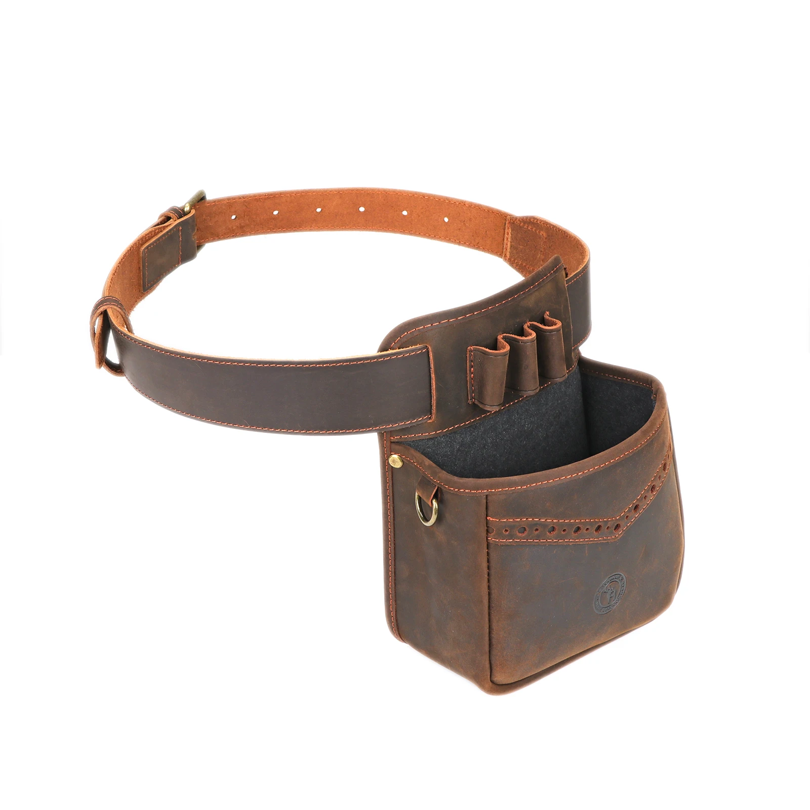 

Tourbon Hunting Accessories Leather Tactical Gun Cartridges Waist Bag Game Speed Loader Ammo Sporting Clays Case with Belt