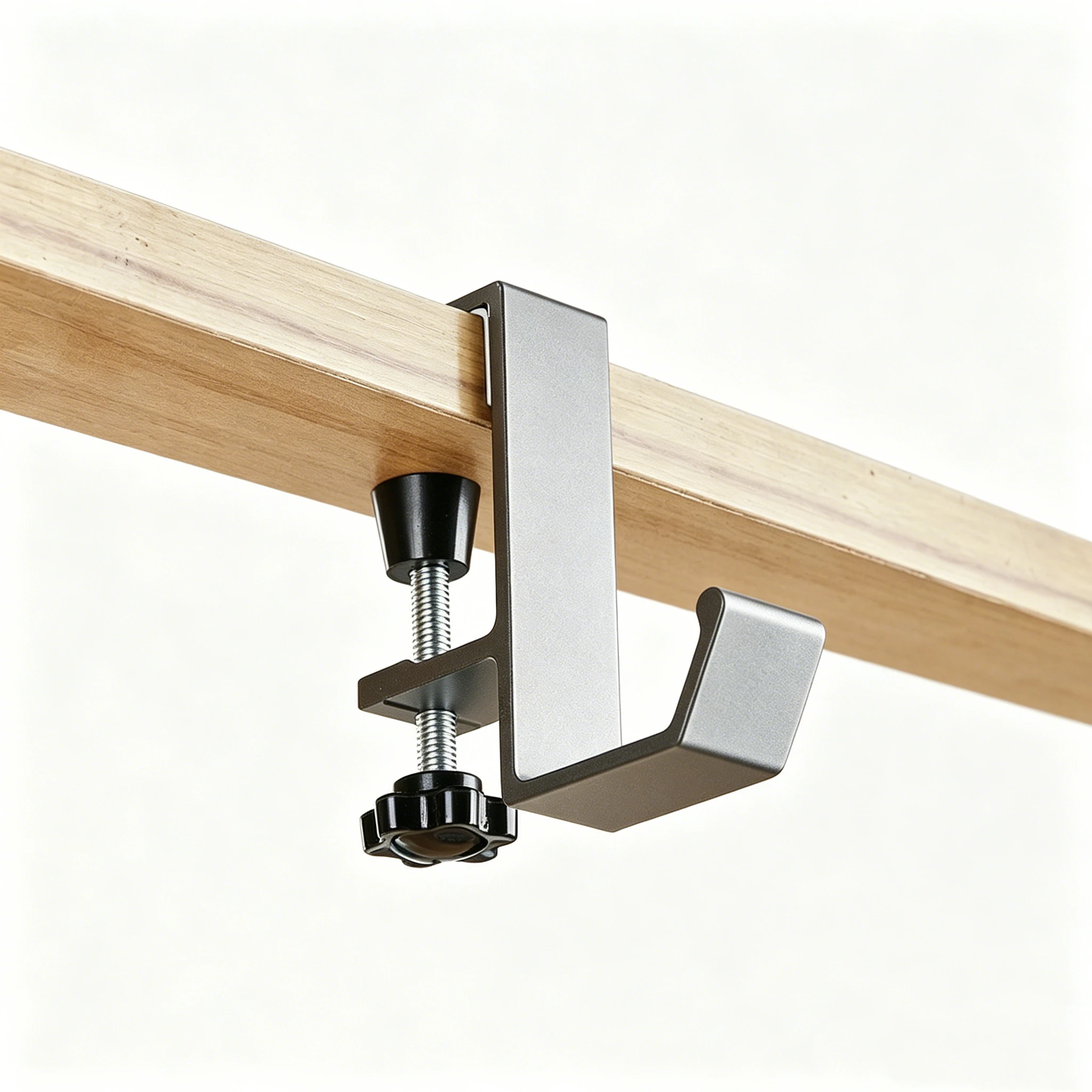 Adjustable Clamp On Desk Hook No Drill Metal Table Side Hanging Hook for Cup Bag Headset Keys Water Bottle Office Storage