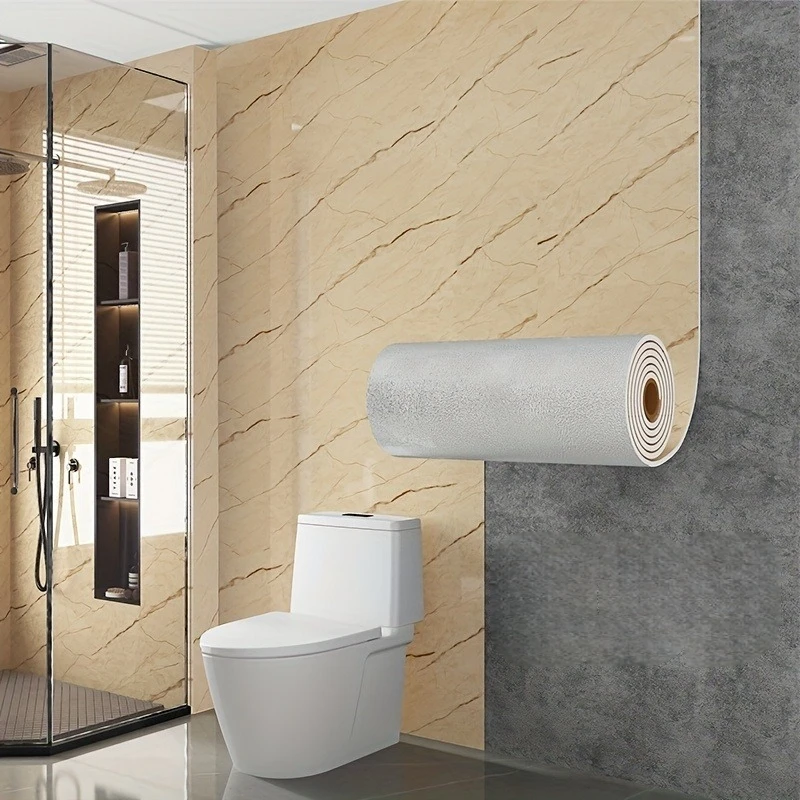 

Kitchen Oil Proof Self-Adhesive Wallpaper Bedroom Bathroom Renovation Waterproof Wall Stickers Wall Panels for Interior Decor