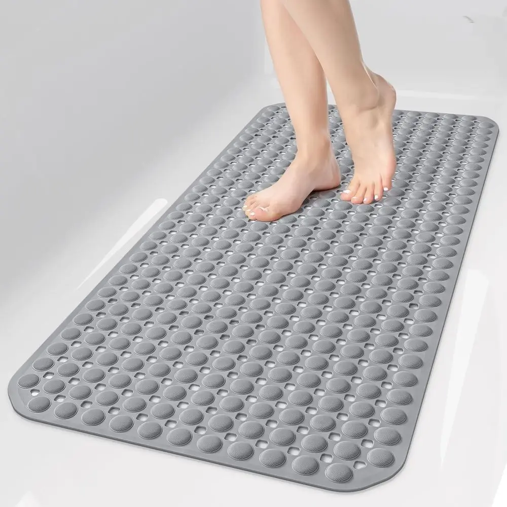 Bath Tub Shower Mat Non Slip, Bathtub Floor Liner Mats, Inside Shower Bathroom, Suction Cups, Drain Holes, Meet Scrub, Washable,
