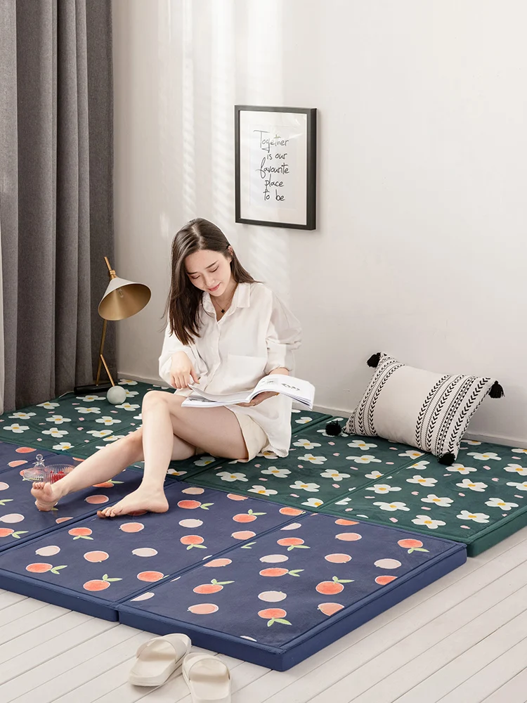 Tatami mat, thickened floor mat, Japanese style carpet, bedroom carpet, children\'s crawling, foldable sleeping, floor