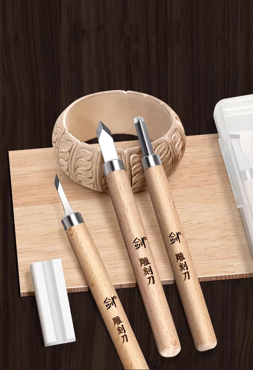 Wood Carving Tools Set, Alloy Steel Knives, Wood Handle, for Woodworking, Seal Cutting, Rubber Stamp, Art Supplies & DIY Craft